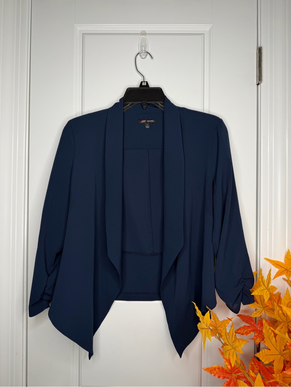 Faded Glory Navy Open-Front Draped Blazer
